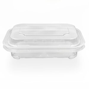 Supermarket Disposable PET Food Clamshell Blister Packing for Fruit Vegetable Cake Tray-Rectangle Shape Glossy Lamination
